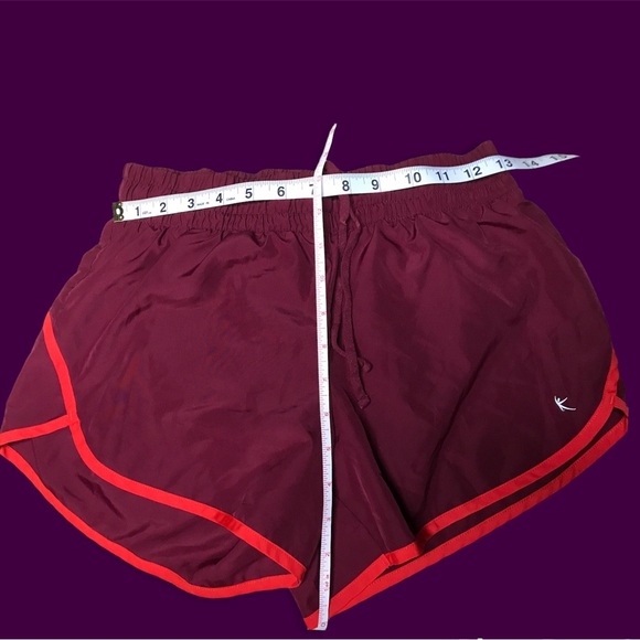 Danskin Now running shorts. Size M (8-10). Maroon with red piping - Picture 2 of 5
